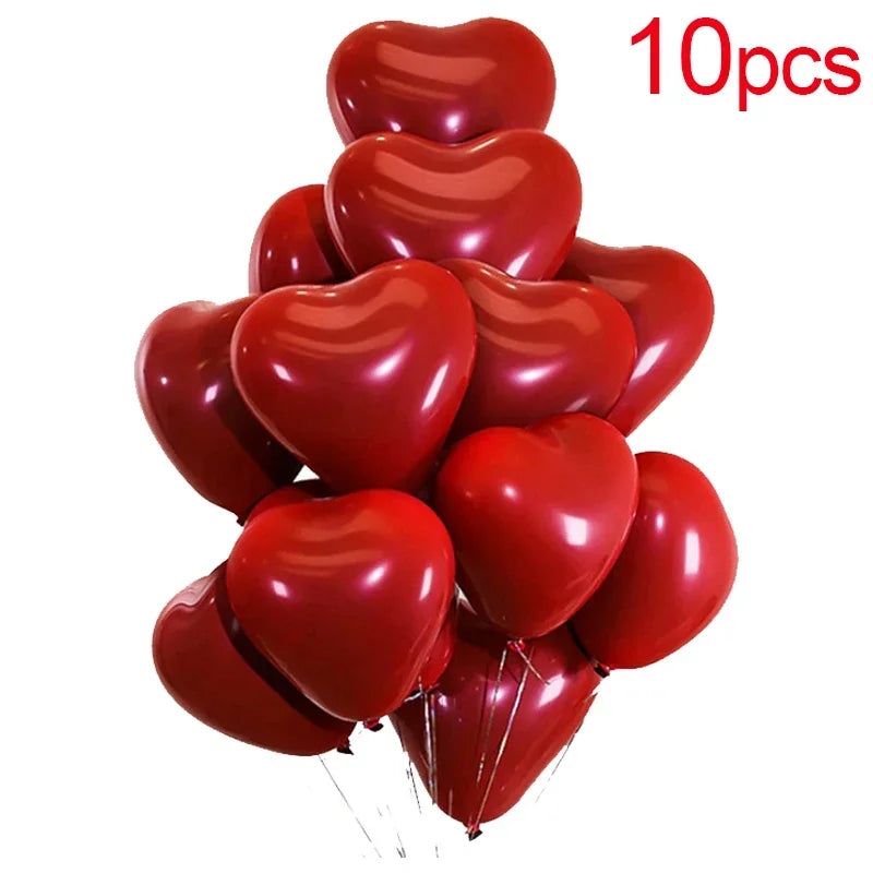 „50/10 Stück Rote Herzballons, Aufblasbare Latexballons für Valentinstag, Hochzeitsfeiern, Jubiläumsdekorationen – Dekorationsbedarf im Großhandel