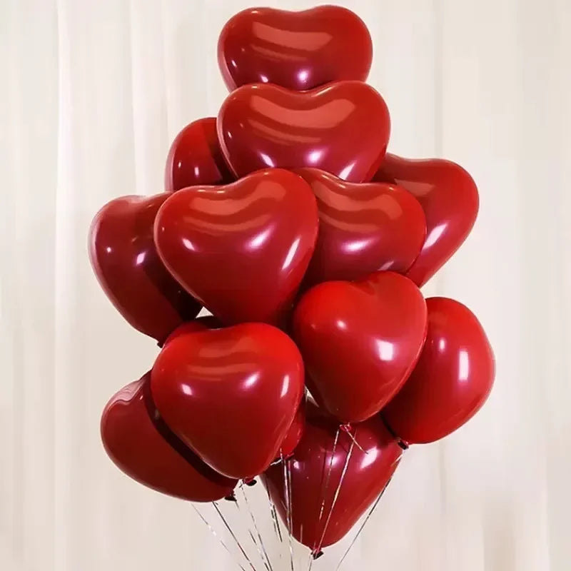 „50/10 Stück Rote Herzballons, Aufblasbare Latexballons für Valentinstag, Hochzeitsfeiern, Jubiläumsdekorationen – Dekorationsbedarf im Großhandel