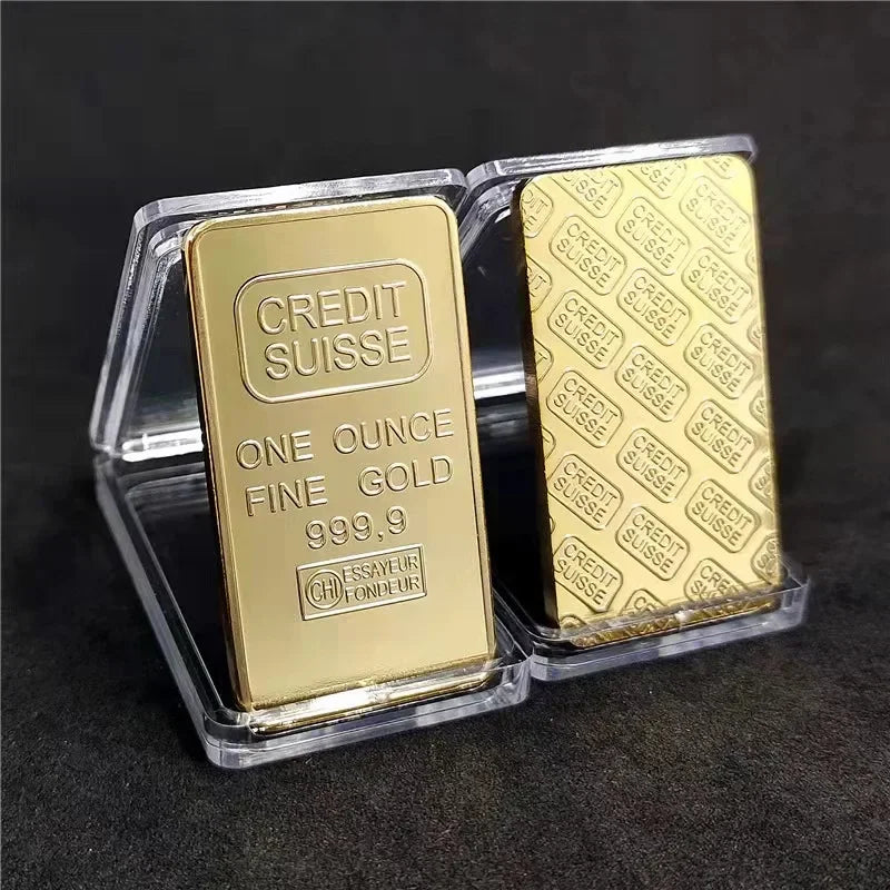 1 Stück Simulation Goldplattierter Kreditbarren 1 OZ Goldplattierter Barren Süssie Goldplattierte Barren