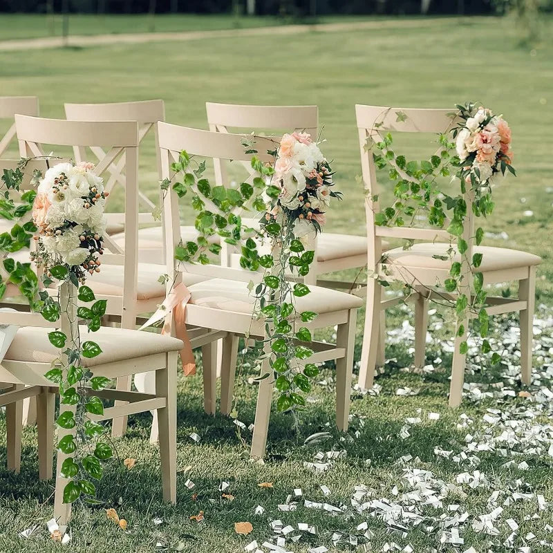 Künstliche grüne Efeu-Ranken, künstliche Blatt-Ranken, hängende Girlande für DIY-Dekoration, Fake Blumenpflanzen für Garten, Hochzeit, Party und Heimdekoration