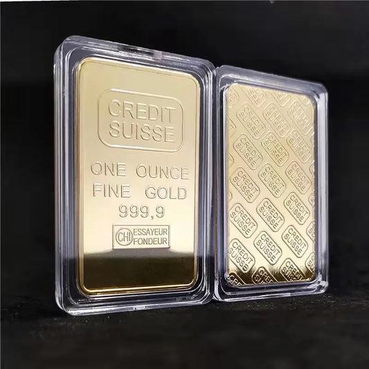 1 Stück Simulation Goldplattierter Kreditbarren 1 OZ Goldplattierter Barren Süssie Goldplattierte Barren